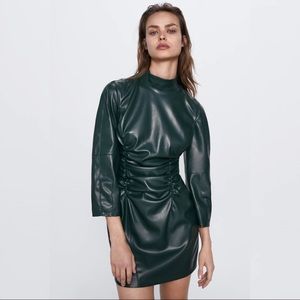 Zara Draped Leather Dress